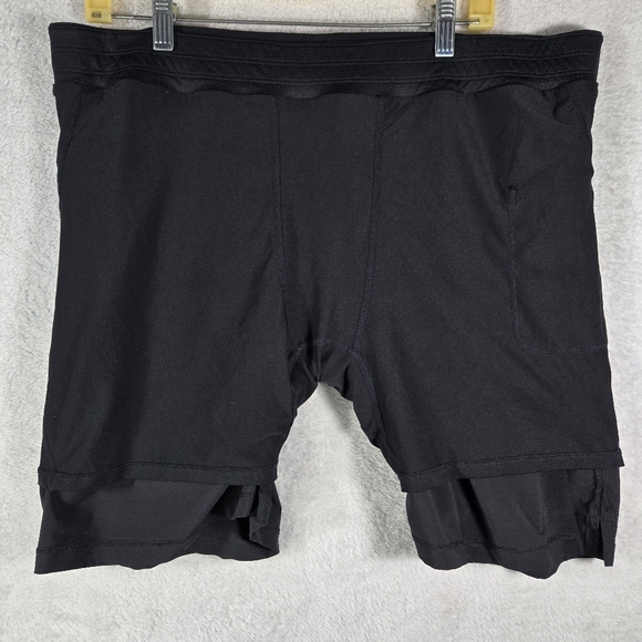 Fabletics Fundamental Mens Black Shorts Size XXL 2XL Gym Athletic Lined 7" - Picture 3 of 6